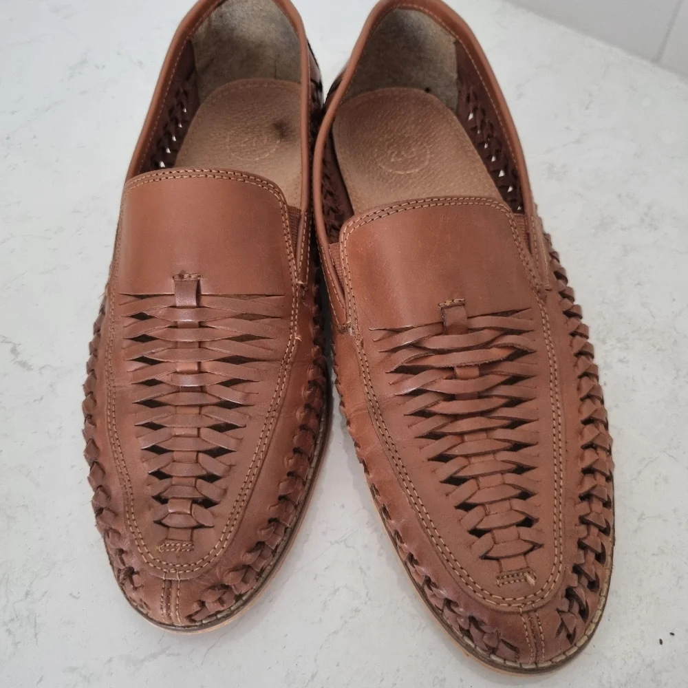 ZU MENS SZ EUR: 42 AUS: 8 BROWN LEATHER SHOES MADE IN INDIA. VGC. - Picture 2 of 4